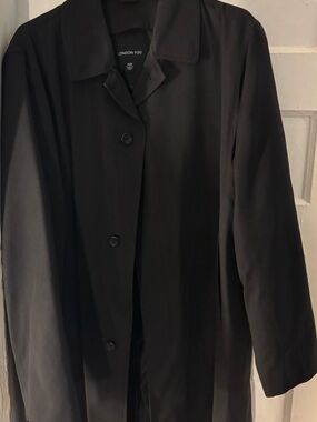 London Fog Black Tailored Single-Breasted Trench